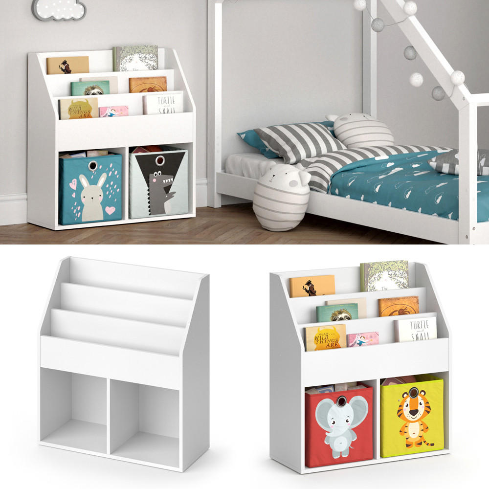 KINDERREGAL Luigi Weiß 72 x 79 cm Ohne Faltboxen - Weiß, Holzwerkstoff (72/79/30.7cm) - Vicco