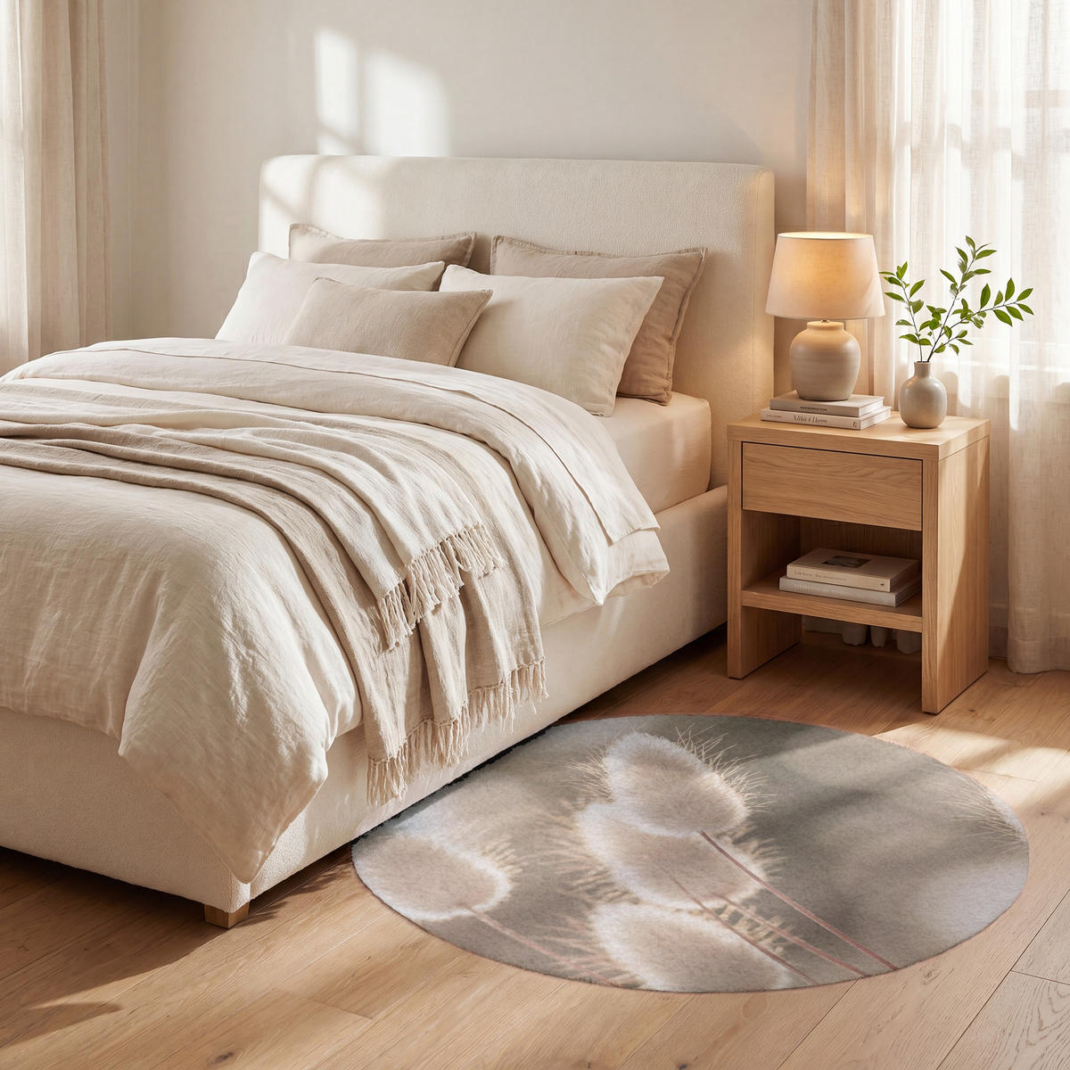 KOBERCE - Chvostoskok - Biely - Slnečné svetlo - 90x90 cm - béžová, textil/plast (90/90cm) - OnlyWow
