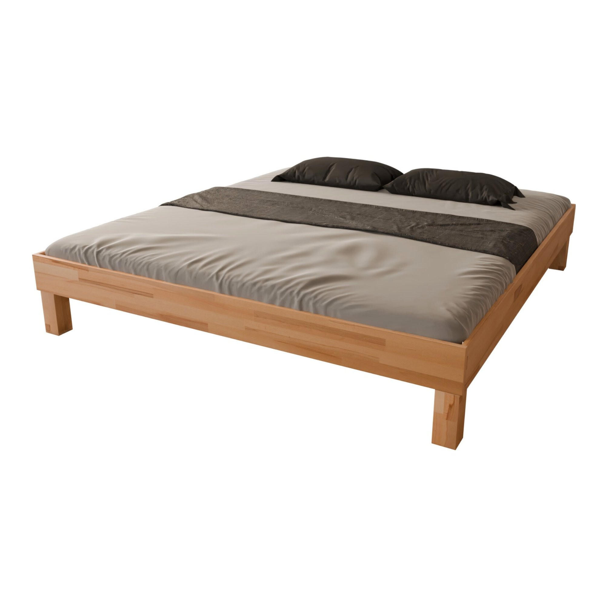 MeinMassivholz Futonbett Kernbuche 200x200 cm