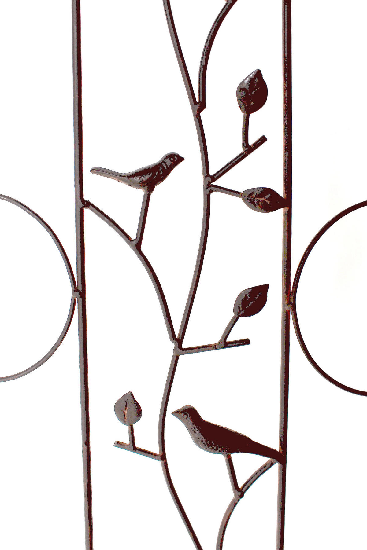 RANKHILFE mit Vögel Metall Freistehend 110 cm  - Braun, Metall (37/110/1.5cm) - DanDiBo