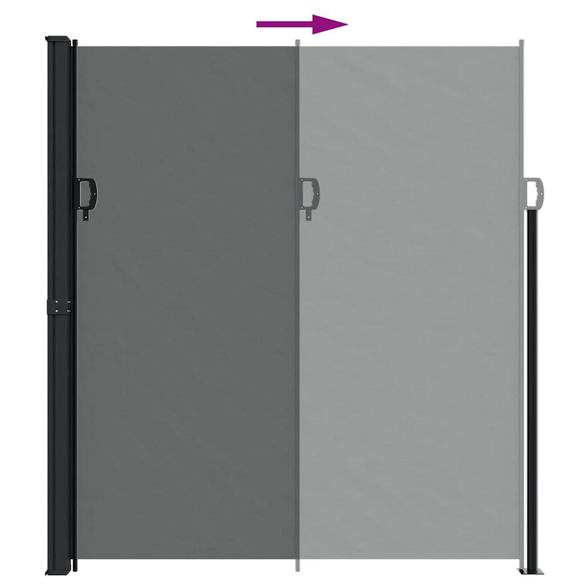 SEITENMARKISE Ausziehbar Anthrazit 220/600 Cm - Anthrazit, Textil (220/600cm) - vidaXL