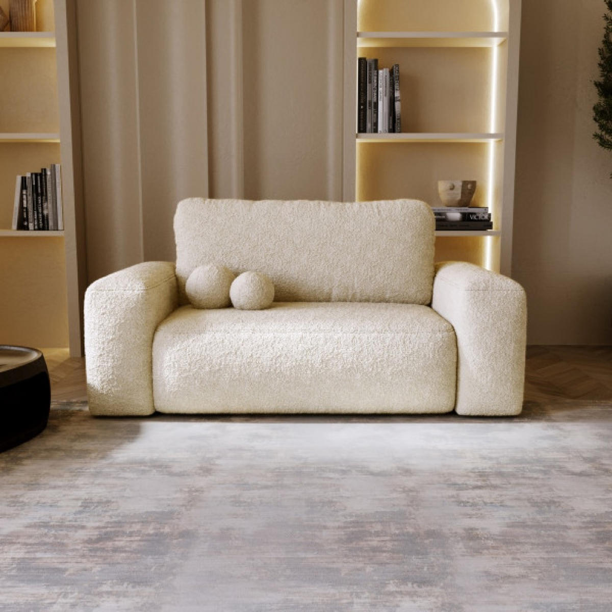 SITZSOFA Creme ILO Mit Schlaffunktion Und Bettkasten - Ecru, Textil (190/94/110cm) - Sepro Meble