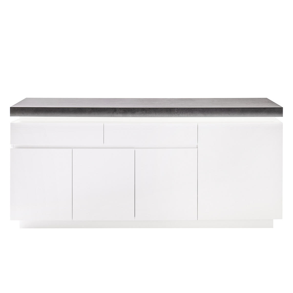 SIDEBOARD - inkl. Beleuchtung - Weiß/Grau, Holzwerkstoff (175/81/40cm) - home24