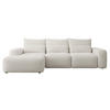 ECKSOFA Carnos mit wasserabweisendem Chenille-Bezug in Cremeweiß - Ecru, Textil (264/162cm) - Selsey