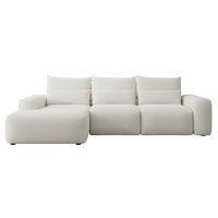 ECKSOFA Carnos mit wasserabweisendem Chenille-Bezug in Cremeweiß - Ecru, Textil (264/162cm) - Selsey