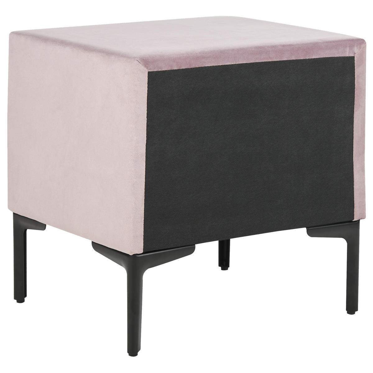 NACHTTISCH Samtstoff rosa 2 Schubladen Sezanne - Pink/Schwarz, Textil (44/45/38cm) - Beliani