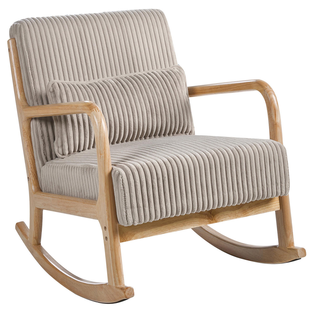 SCHAUKELSESSEL Hellbraun Sorsele - Hellbraun/Beige, Textil (65/79/81cm) - Beliani