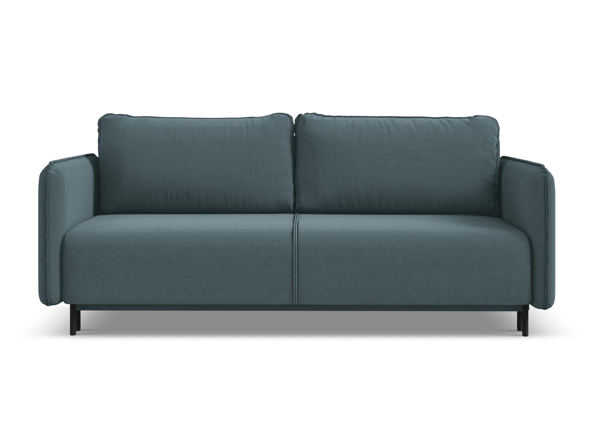 3-SITZER SOFA mit Schlaffunktion Samt Stoff Blau - Blau/Petrol, Holz/Textil (226/90/92cm) - Makamii