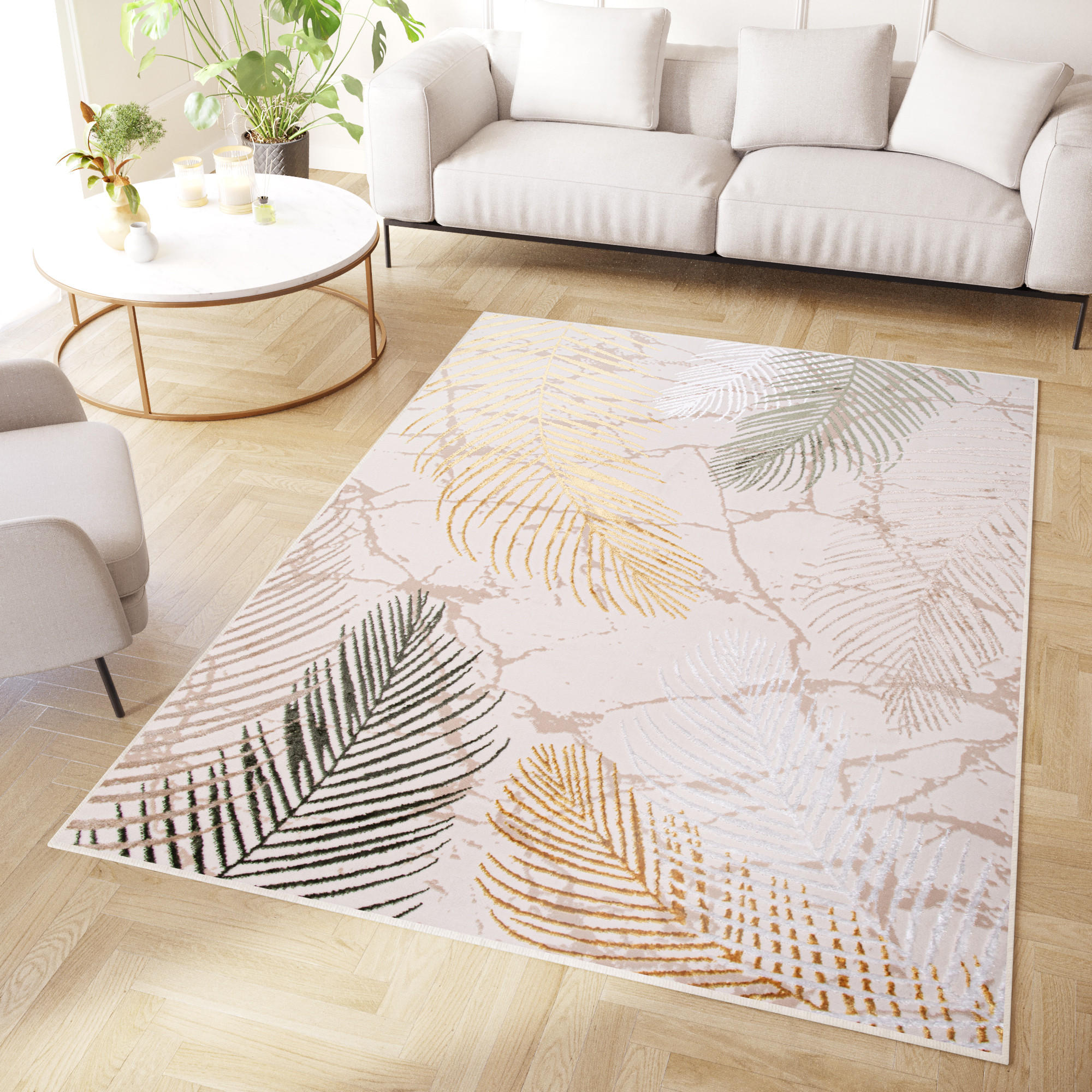 TEPPICH CRYSTAL Creme 120/170 cm - Creme, Textil (120/170cm) - Tapiso