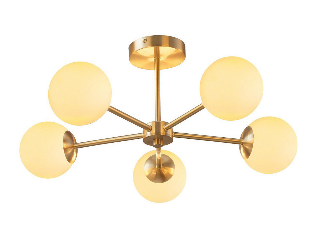 DECKENLEUCHTE - 58.5 cm x 58.5 cm - Metall - Goldfarben - SOFIA - Goldfarben, Metall (58.5/58.5/21cm) - Vente-Unique