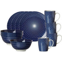 FRÜHSTÜCKSSET Royal Reiko blau-weiß 12er Set - Blau/Weiß, Keramik (1/1/1cm) - Ritzenhoff Breker