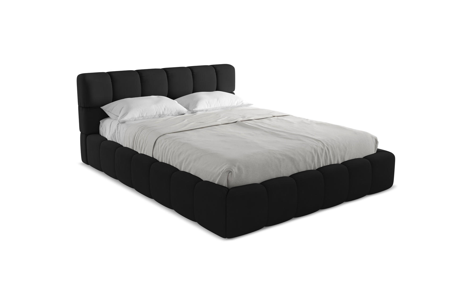 POLSTERBETT mit Bettkasten und Lattenrost 180x228 Schwarz - Schwarz, Kunststoff/Textil (160/200cm) - Makamii