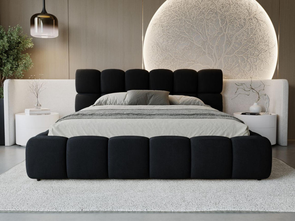 POLSTERBETT Modo 180x200 Schwarz - Schwarz, Textil (180/200cm) - Graingold