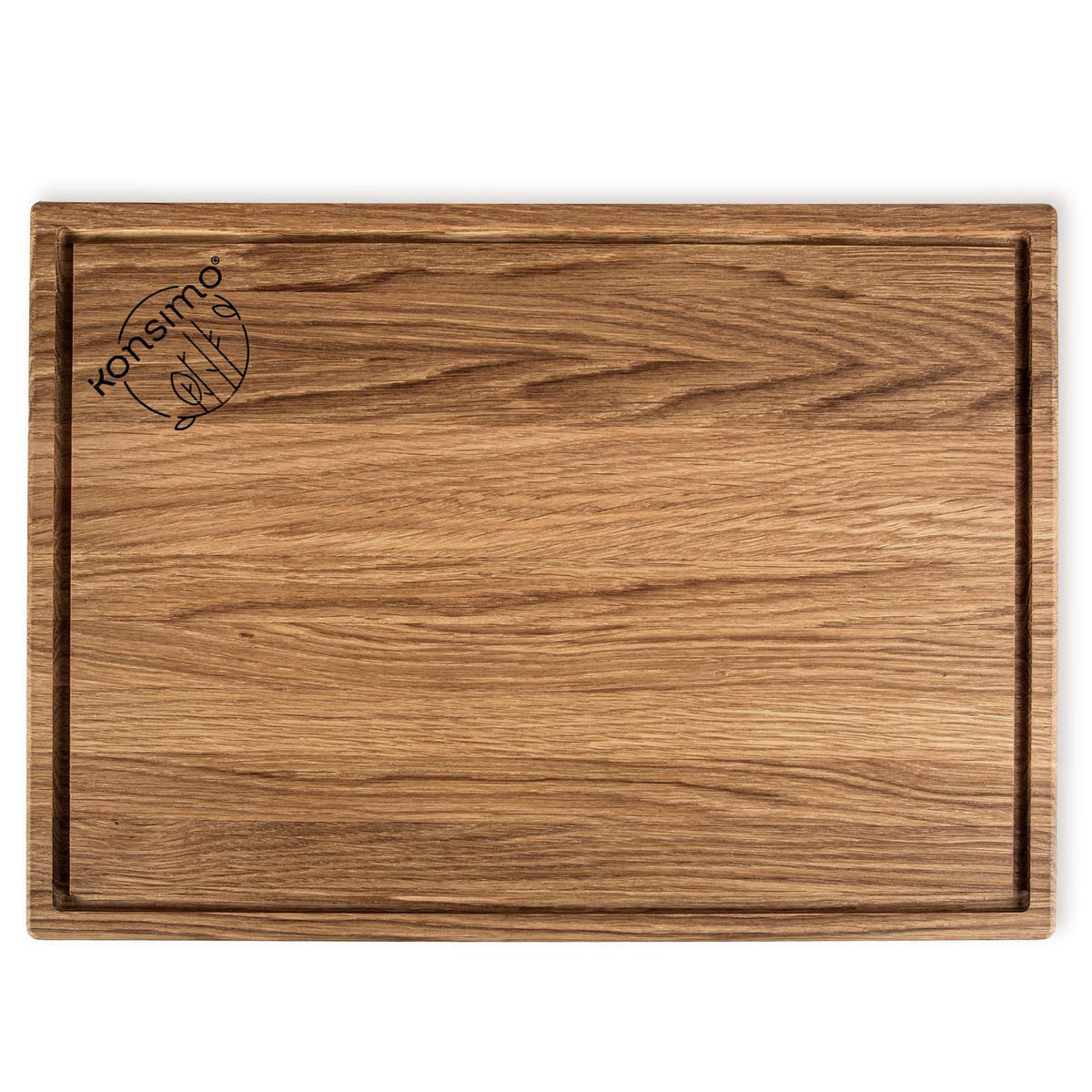 SCHNEIDEBRETT Solida - Eichefarben/Braun, Holz (25/35cm) - KONSIMO®