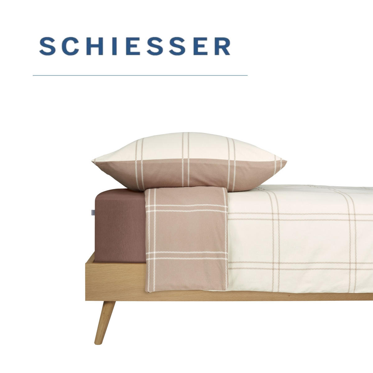 BETTWÄSCHESET Ellis - Feinbiber - 2-teilig - 135x200 cm - Dunkelgrün - Dunkelgrün, Textil (135/200cm) - SCHIESSER