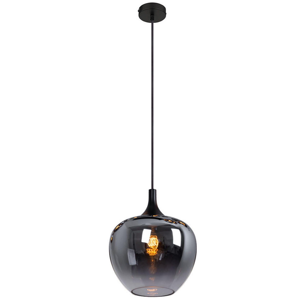 LED HÄNGELEUCHTE Metall Rauchglas Grau MAXY - Grau, Glas (29/29/120cm) - Globo Lighting