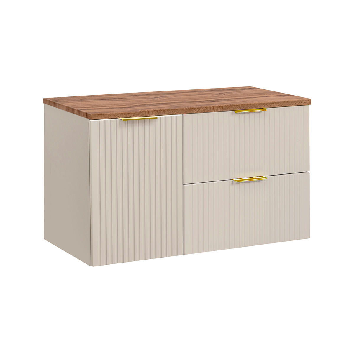 WASCHTISCHUNTERSCHRANK 100.8cm Adriel Kaschmir und Holz - Beige, Holzwerkstoff (100.8/59/46cm) - Petits-meubles