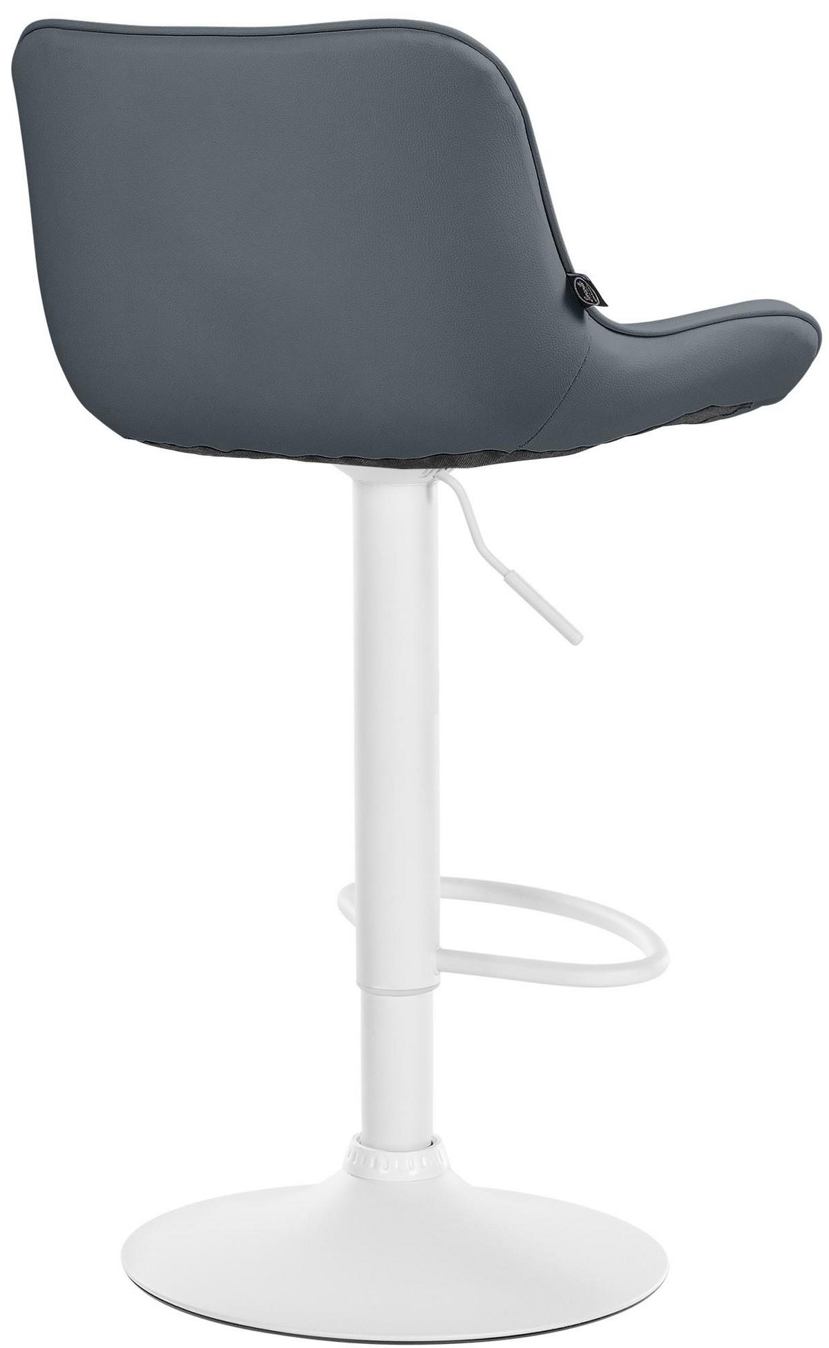 BARHOCKER 2er Set Lederlook grau - Weiß/Grau, Textil/Metall (49/85/51cm) - CLP