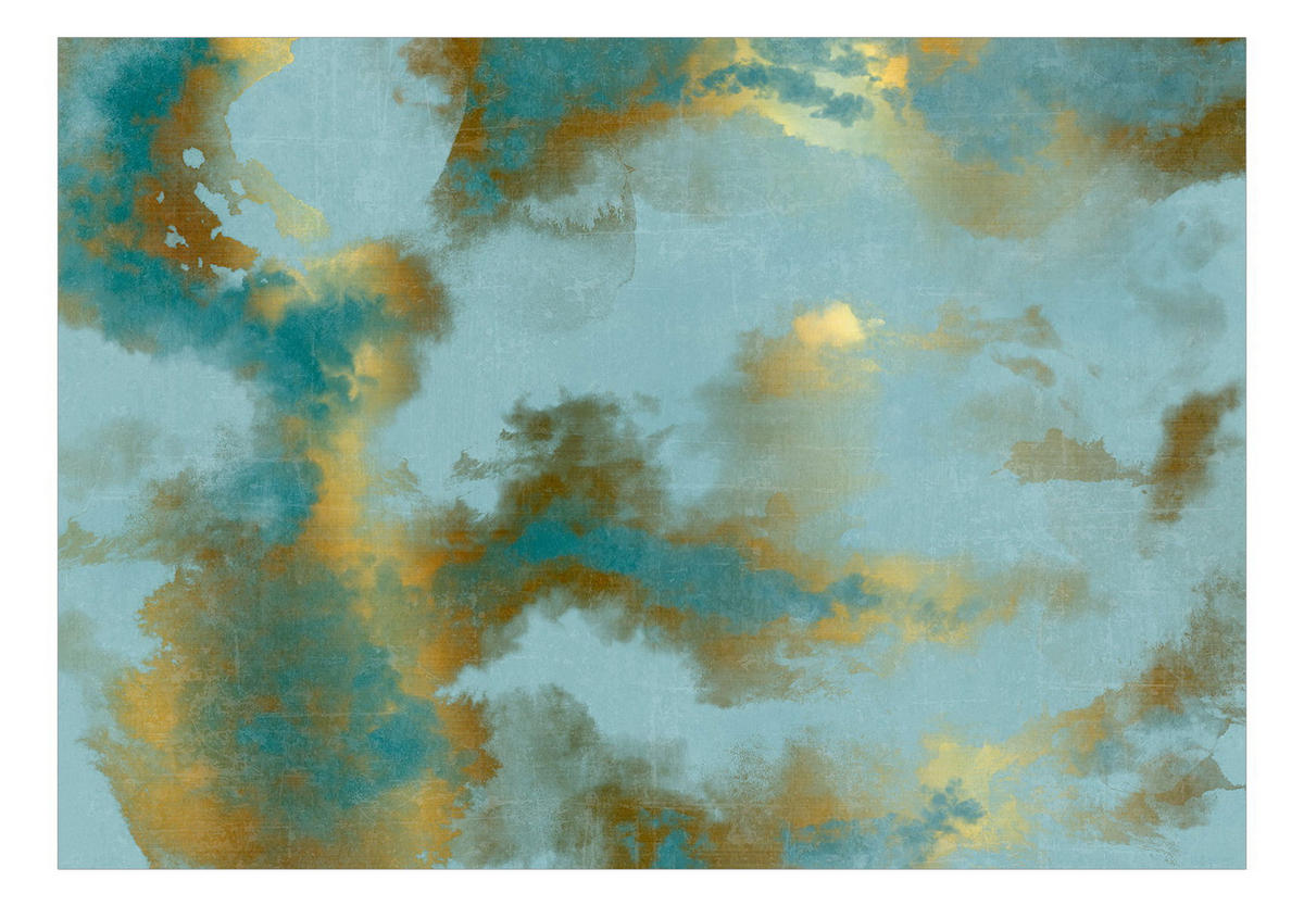 SELBSTKLEBENDE FOTOTAPETE 245/175 cm - Blau/Goldfarben, Kunststoff/Textil (245/1cm) - KUNSTLOFT
