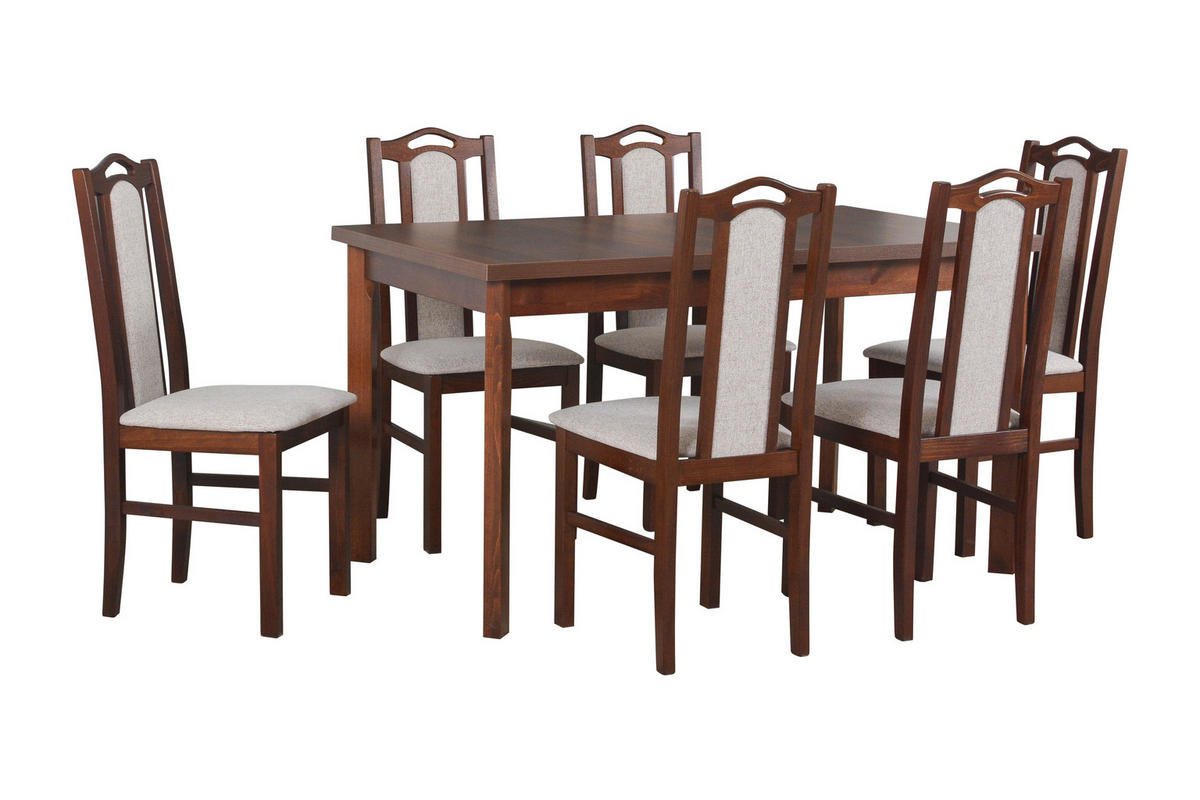 ESSZIMMERSTUHL - Set 4x BOS 9 nussbaum, dora 22  - Beige/Nussbaumfarben, Holz (43/97/40cm) - Leaf Design