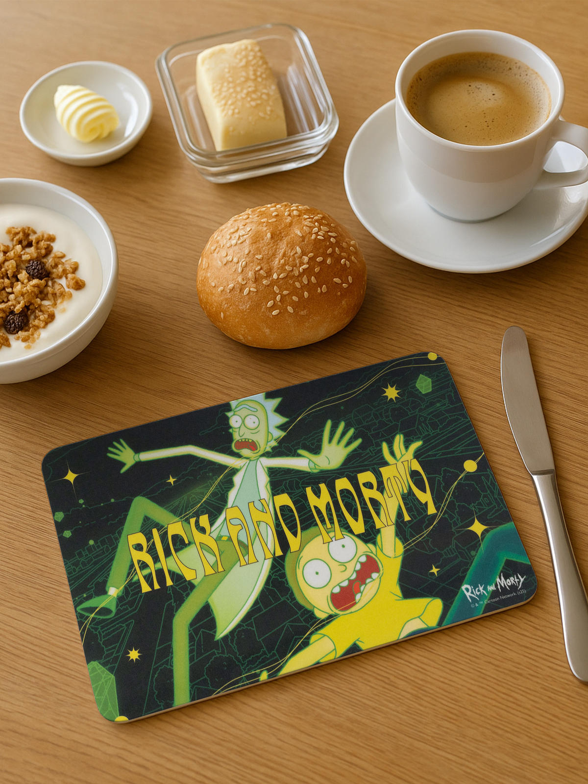 BRETTCHEN Rick and Morty Schwarz 14,5 x 23,5 cm - Schwarz, Kunststoff (14.5/23.5cm) - United Labels