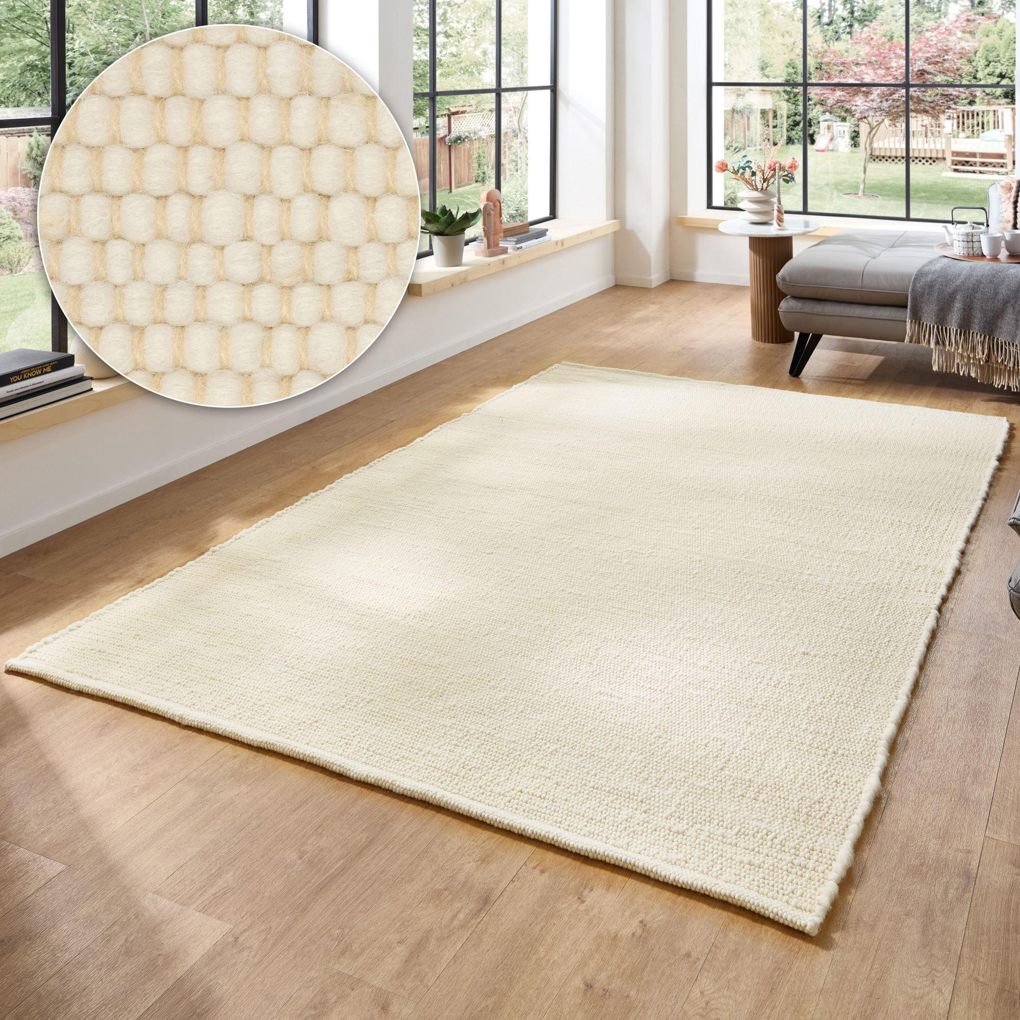HANDWEBTEPPICH Anden 250x300 cm - Champagner, Textil (250/300cm) - Rug and Roll