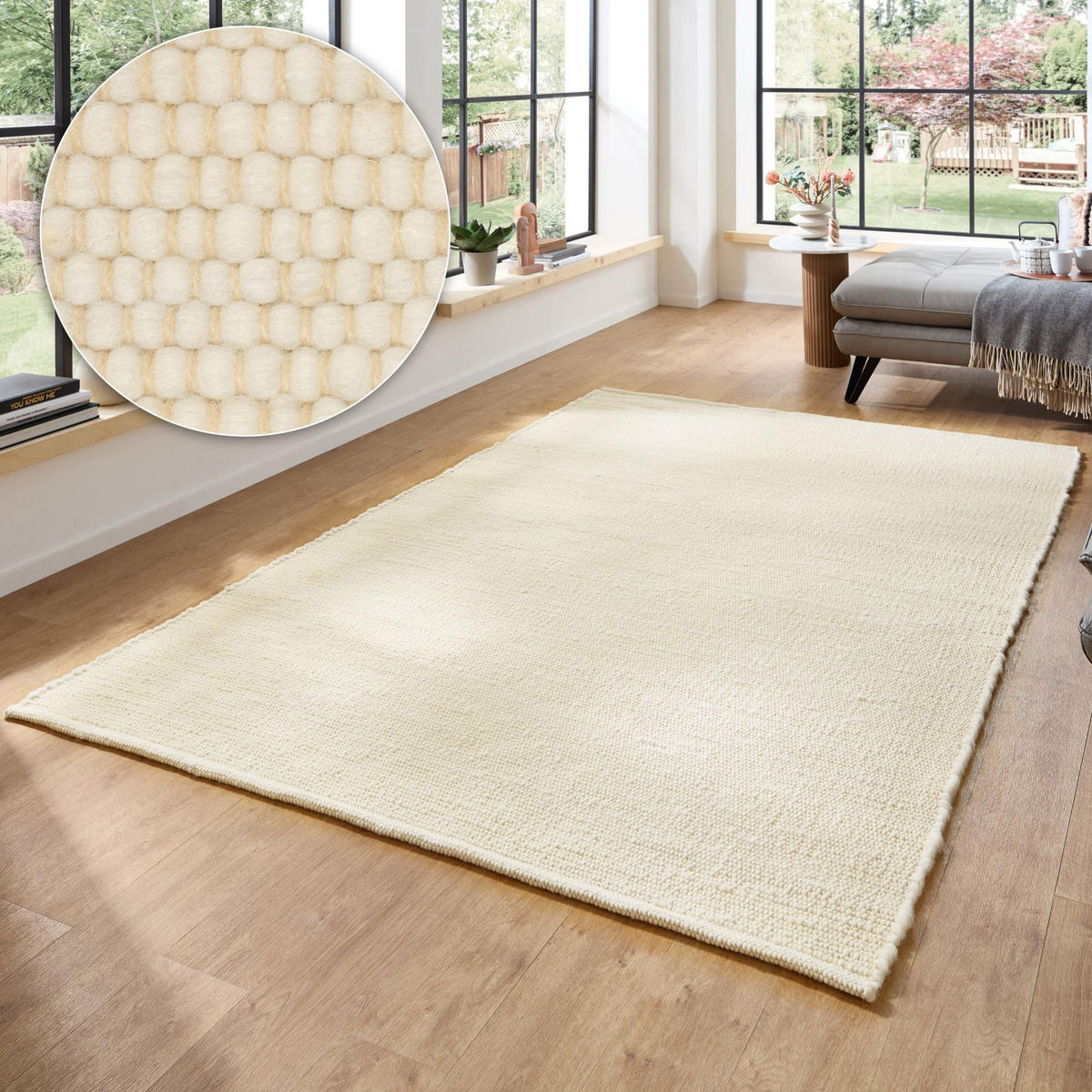 HANDWEBTEPPICH Anden 60x90 cm - Champagner, Textil (60/90cm) - Rug and Roll