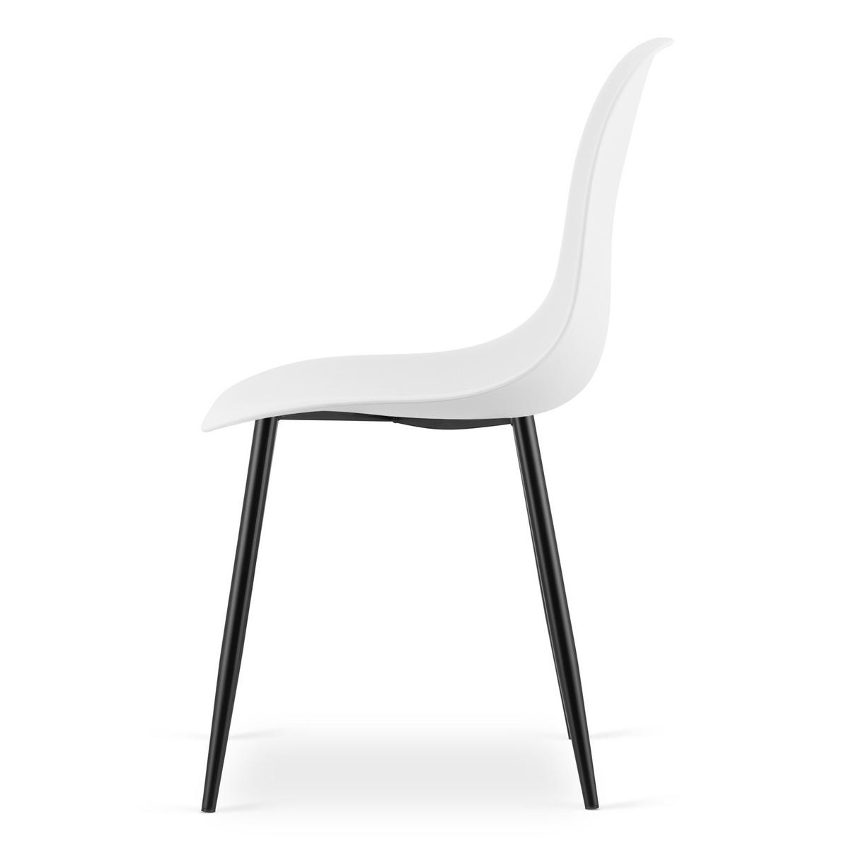 ESSZIMMERSTUHL KALEO weißer Sitz, schwarze Beine - Schwarz/Weiß, Kunststoff (46/84/51cm) - Valora