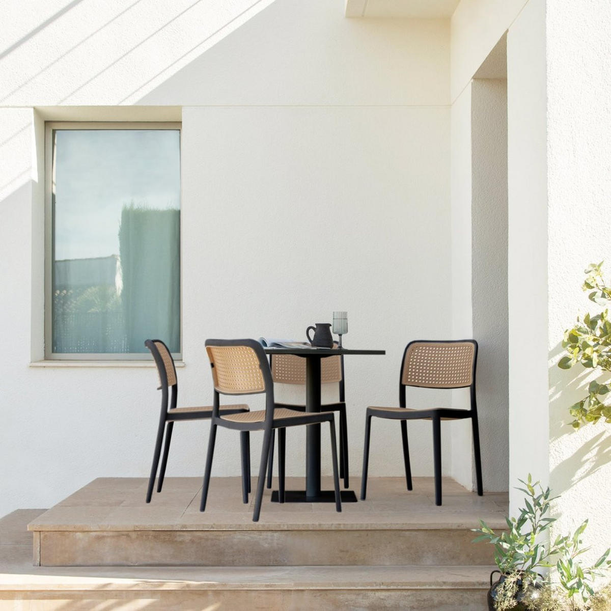 STUHL FÜR DRAUSSEN Kaira Zweifarbig 44 cm x 81 cm - Multicolor, Kunststoff (44/81/55cm)