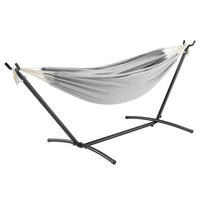 HÄNGEMATTE Paya hellgrau 281x107x96 cm - Hellgrau, Textil/Metall (109/101/279cm) - Juskys