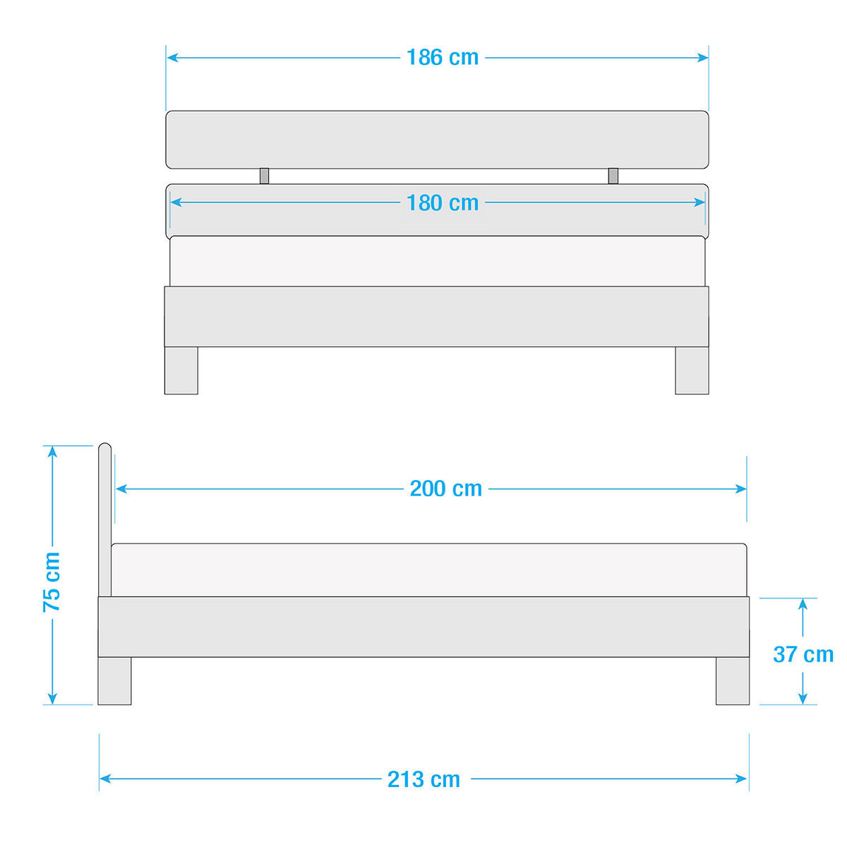 BETT - Massivholz - Eichefarben, Holz (180/200cm) - home24