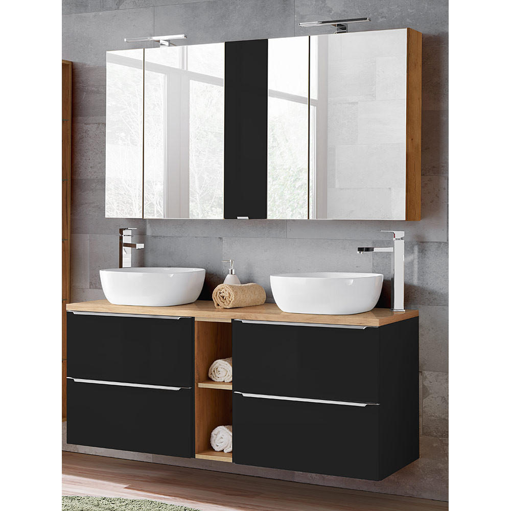 BADMÖBEL-SET 2-TLG. Toskana-56 - Anthrazit, Holzwerkstoff (140/190/46cm) - Lomado