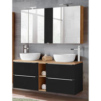 BADMÖBEL-SET 2-TLG. Toskana-56 - Anthrazit, Holzwerkstoff (140/190/46cm) - Lomado