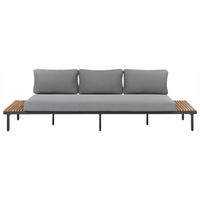GARTENSOFA 3-Sitzer Akazienholz Dunkelgrau Fivizzano - Dunkelgrau/Braun, Holz (266/78/69cm) - Beliani