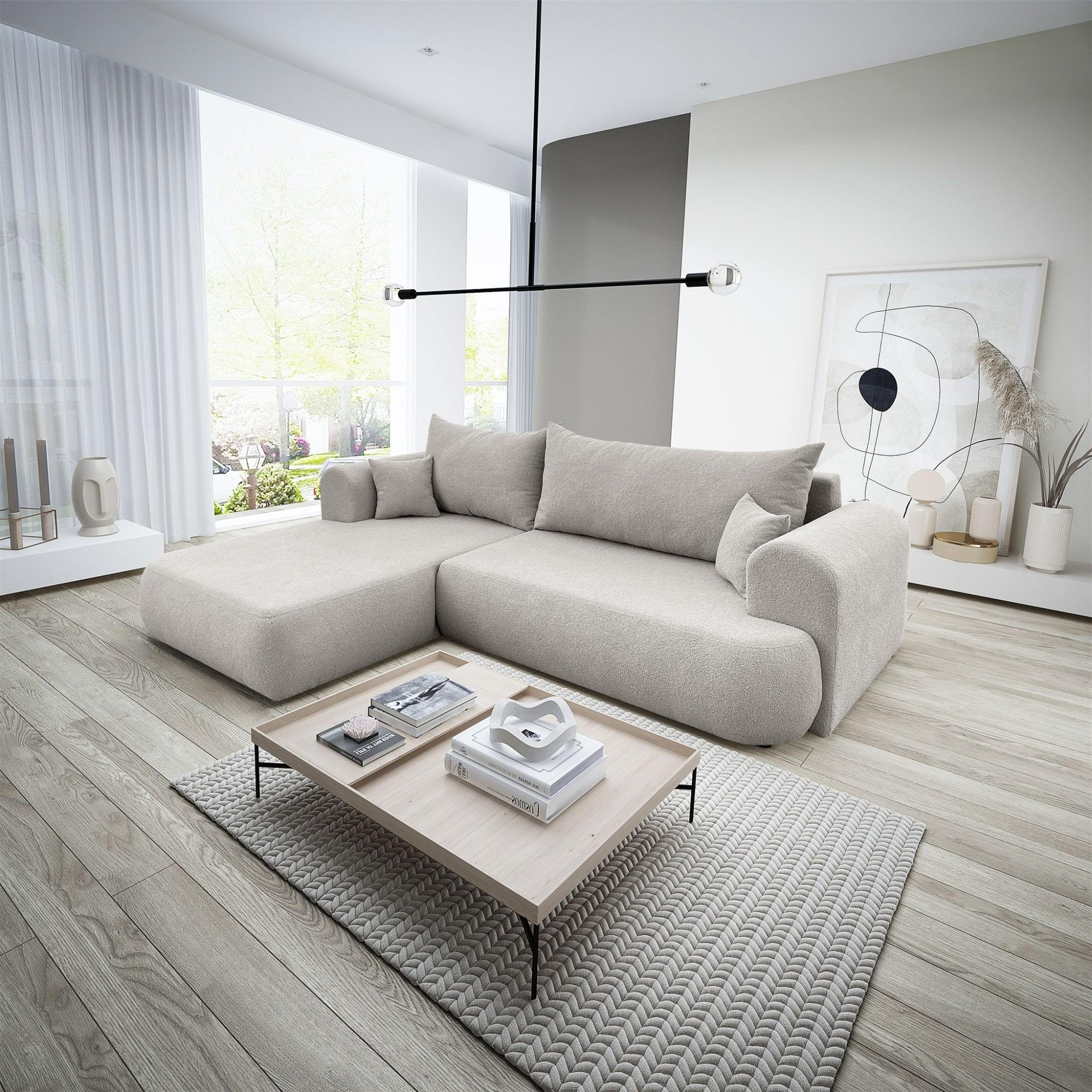 ECKSOFA Anike In Now Or Never - Beige, Holzwerkstoff/Textil (260/173cm) - Fun Möbel