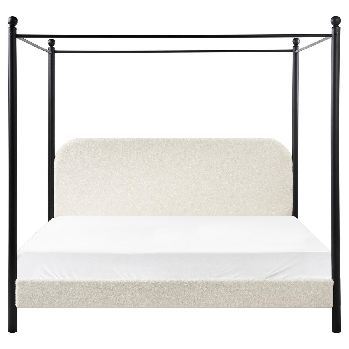 HIMMELBETT 180x200 cm Weiß Dannemois - Creme, Textil (180/200cm) - Beliani