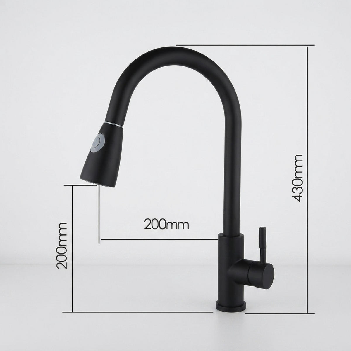 BADEZIMMERARMATUR, 43 x 20 cm, schwarz - Schwarz, Metall (53/7/30cm) - Vallsero