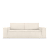 3-SITZER-SCHLAFSOFA NAPI in Pet Friendly Cord-Stoff, ecru - Ecru/Schwarz, Textil (244/89/101cm) - KONSIMO®