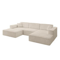 WOHNLANDSCHAFT IREA-U1-v4 - 301x165x77 cm Beige - Beige, Holzwerkstoff/Textil (301/77/165cm) - ALTDECOR