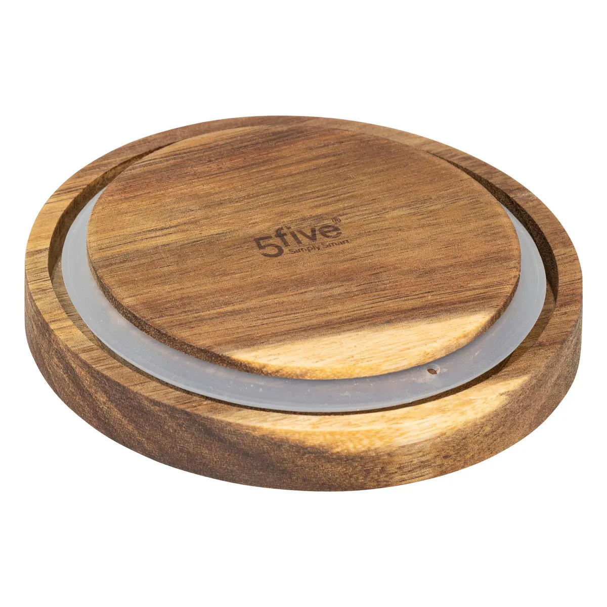GLASBEHÄLTER mit Holzdeckel Harmony 3 l 15/15/22 cm - Transparent, Glas (15/22/15cm) - 5five Simply Smart