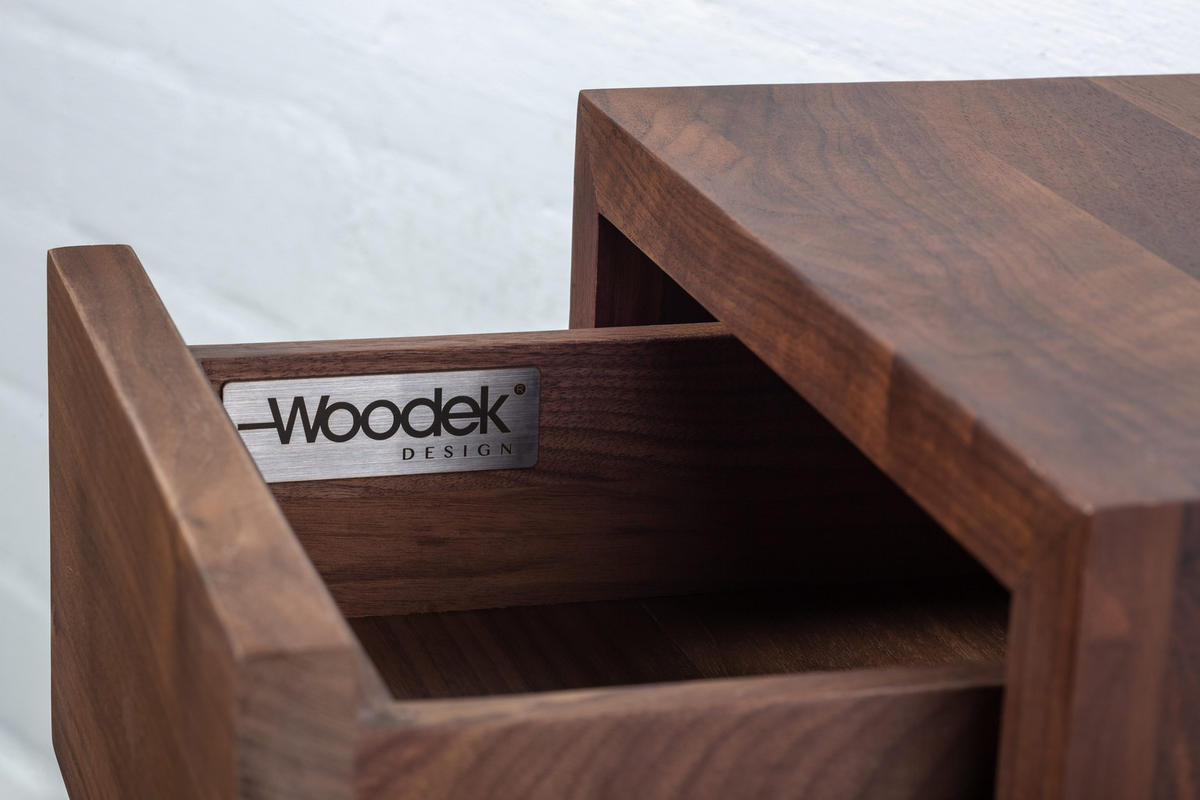 NACHTTISCH Hugo 30 aus Walnussholz - Walnussfarben, Holz (30/39/30cm) - WOODEK