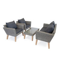 GARTEN-SITZGRUPPE Montecristo Anthrazit Polyrattan für 4 Personen - Grau, Kunststoff - bellavista - Home & Garden