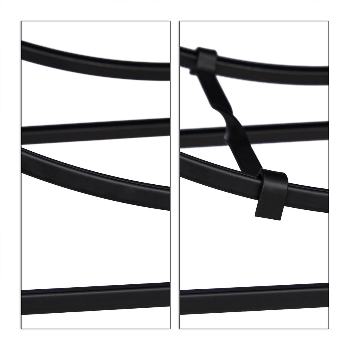 SUPORT Negru pentru lemne rotund oțel - negru, metal (61/65/26cm) - Relaxdays