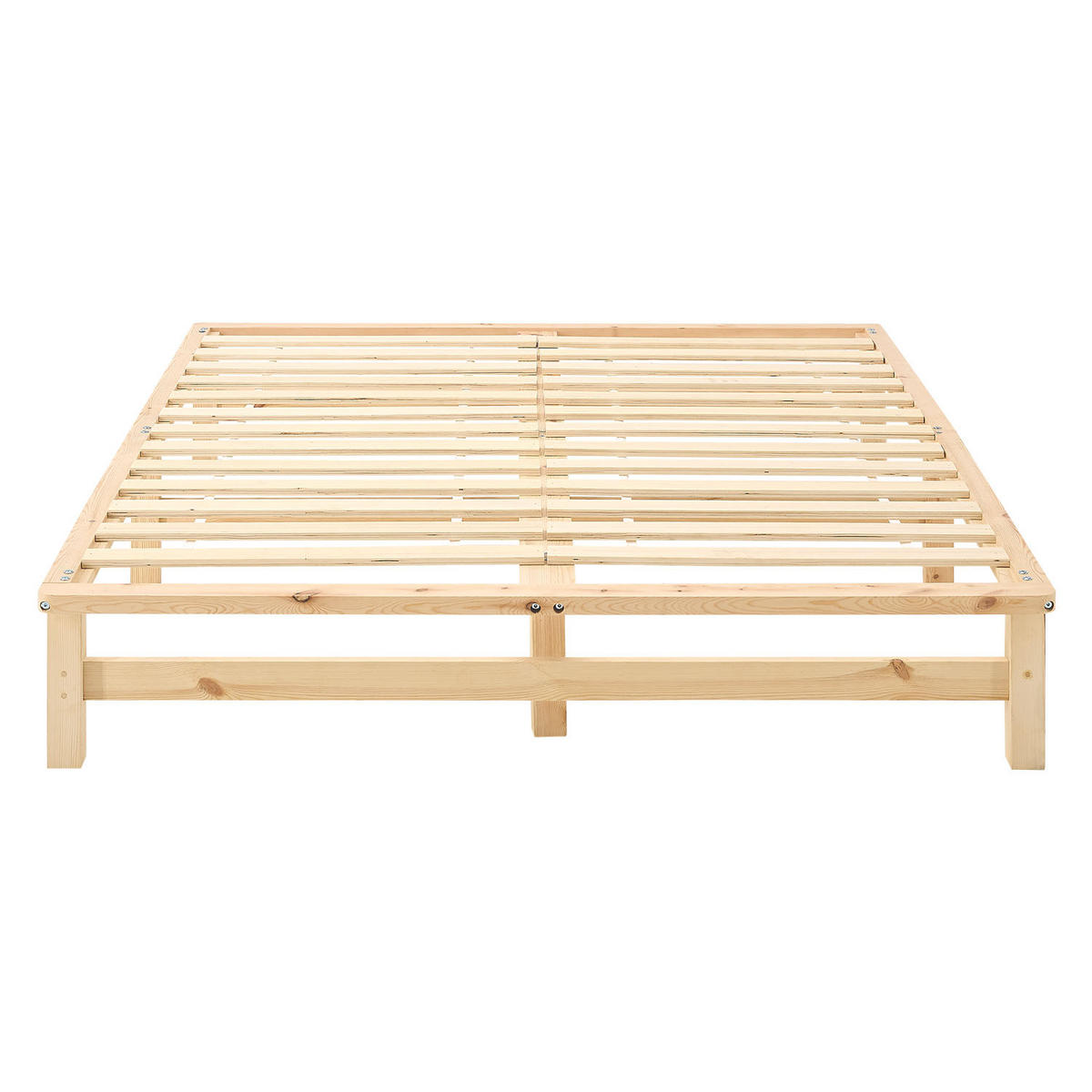 HOLZBETT mit Matratze 140/200 cm natur - Braun, Holz (140/200cm) - Homestyle4u