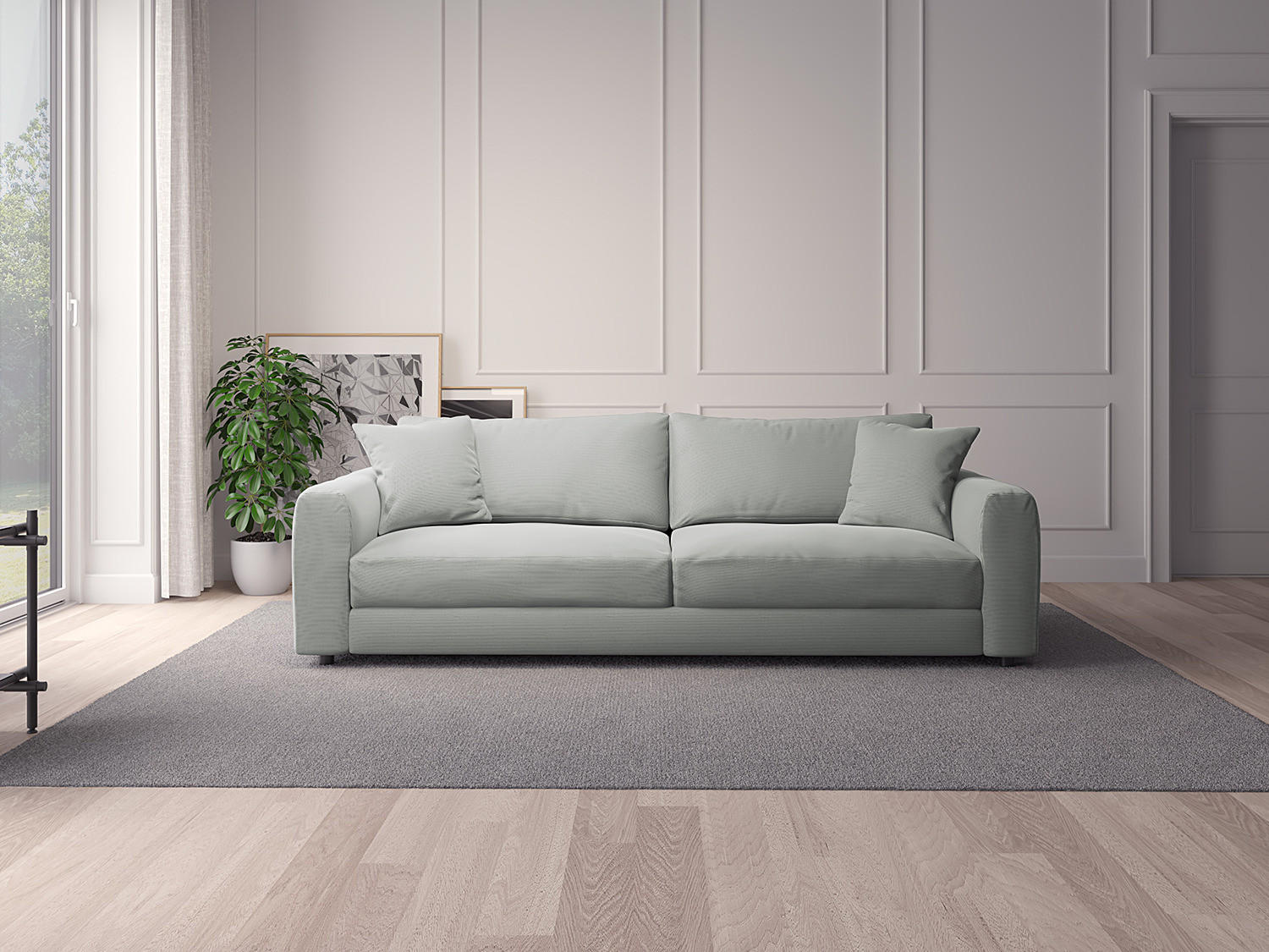 3-SITZER SOFA - Schwarz/Grau, Textil (238/79/106cm) - home24