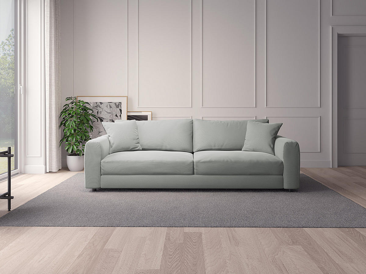 3-SITZER SOFA - Schwarz/Grau, Textil (238/79/106cm) - home24