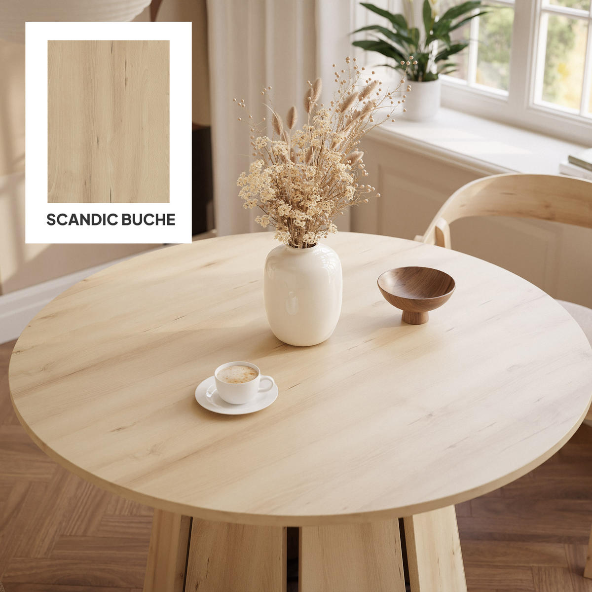 ESSTISCH VERDA 100/76 cm Scandic-Buche - Buchefarben, Holzwerkstoff (100/100/76cm) - Idohome
