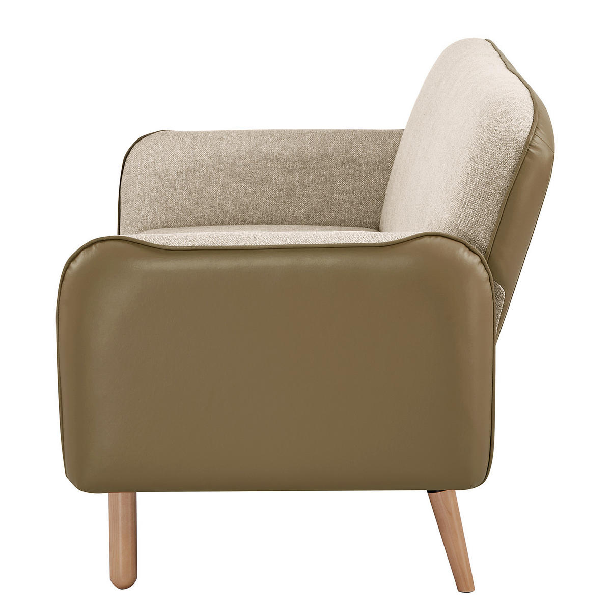 SCHLAFSOFA - Beige - Massivholz - Textil - 198 x 89 x 83 cm - Eichefarben/Beige, Holz/Birkenholz (198/89/83cm) - home24