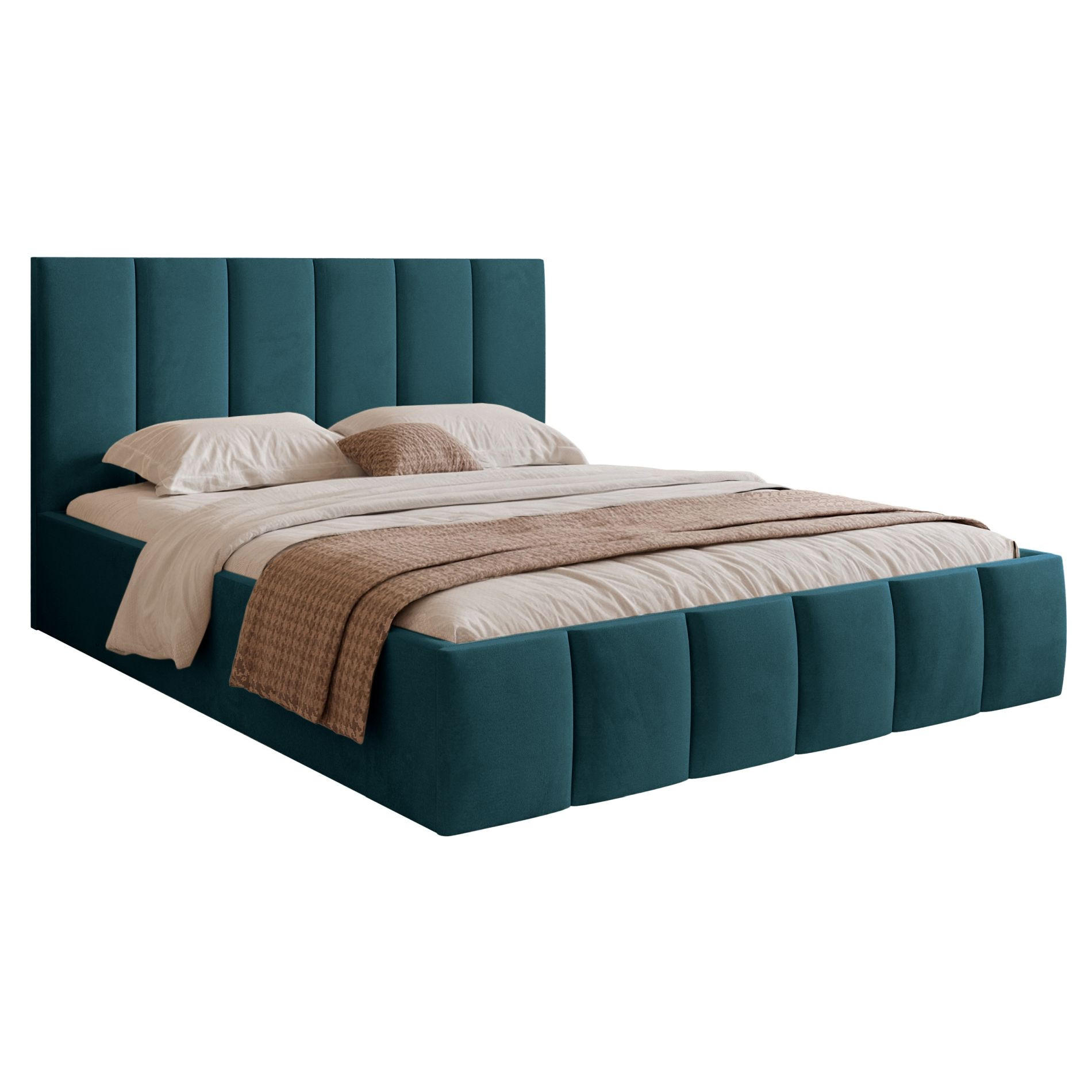 POLSTERBETT Sarafino Türkis Samt 140x200 cm - Türkis, Textil (140/200cm) - Selsey
