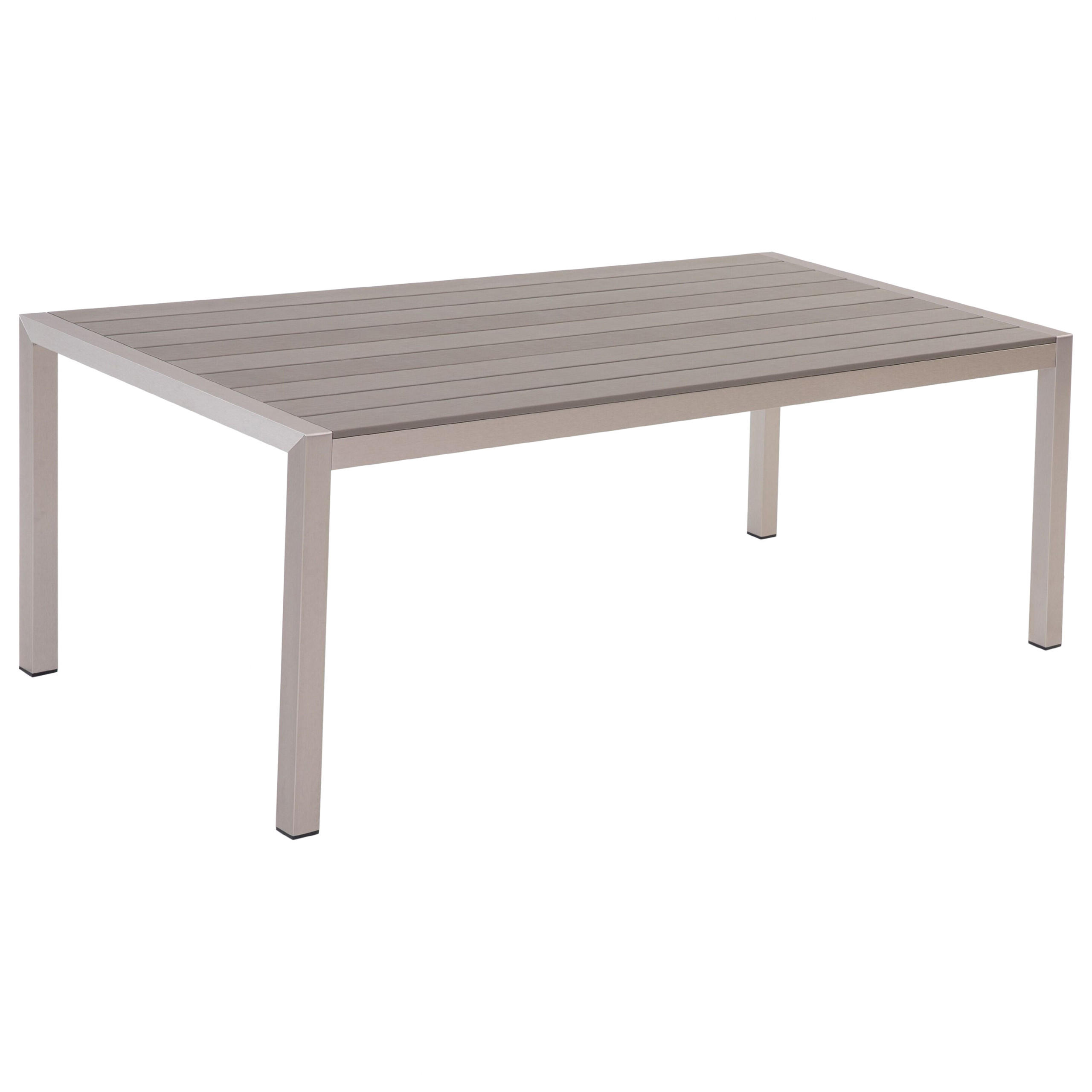 VRTNI STOL aluminij sivi 180/90 cm Vernio - siva, metal (180/90/76cm) - Beliani
